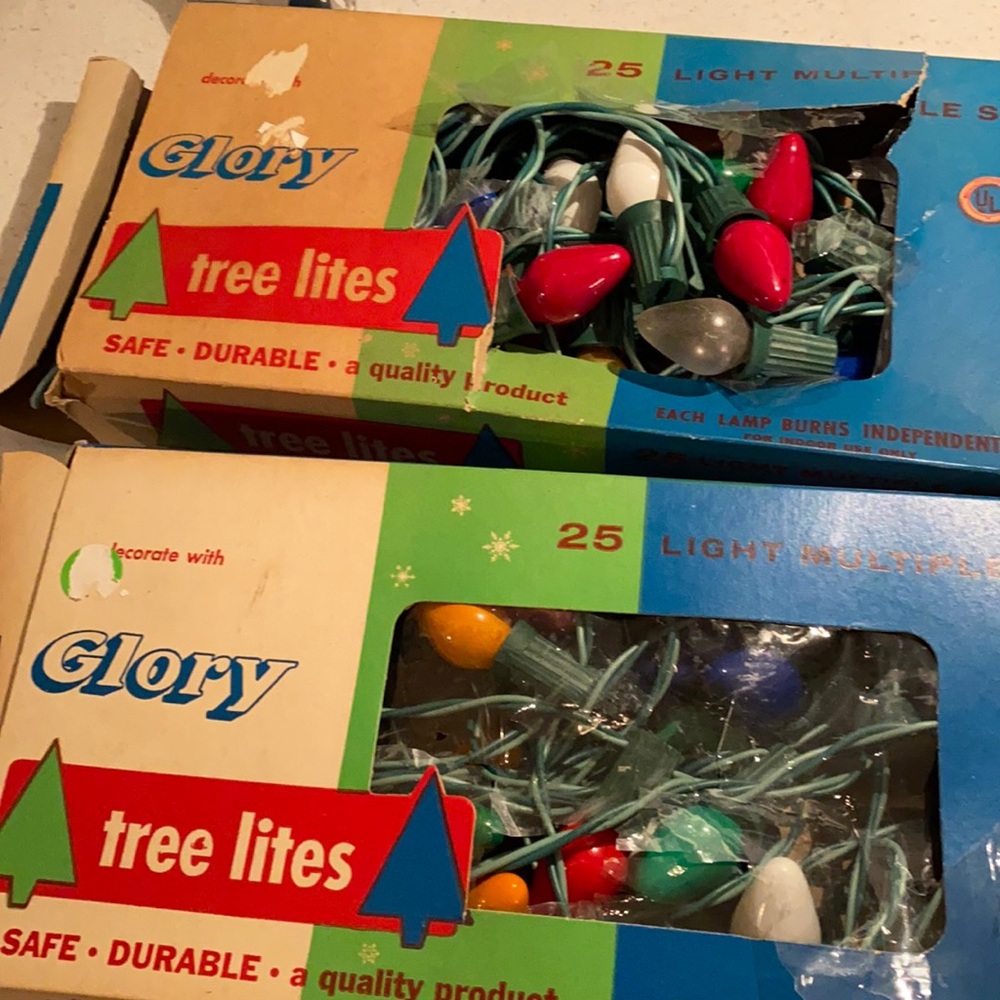 Two Vintage sets of Glory tree lites in box